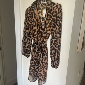 Animal print long sleeve dress